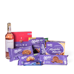 Zestaw Milka z różowym winem